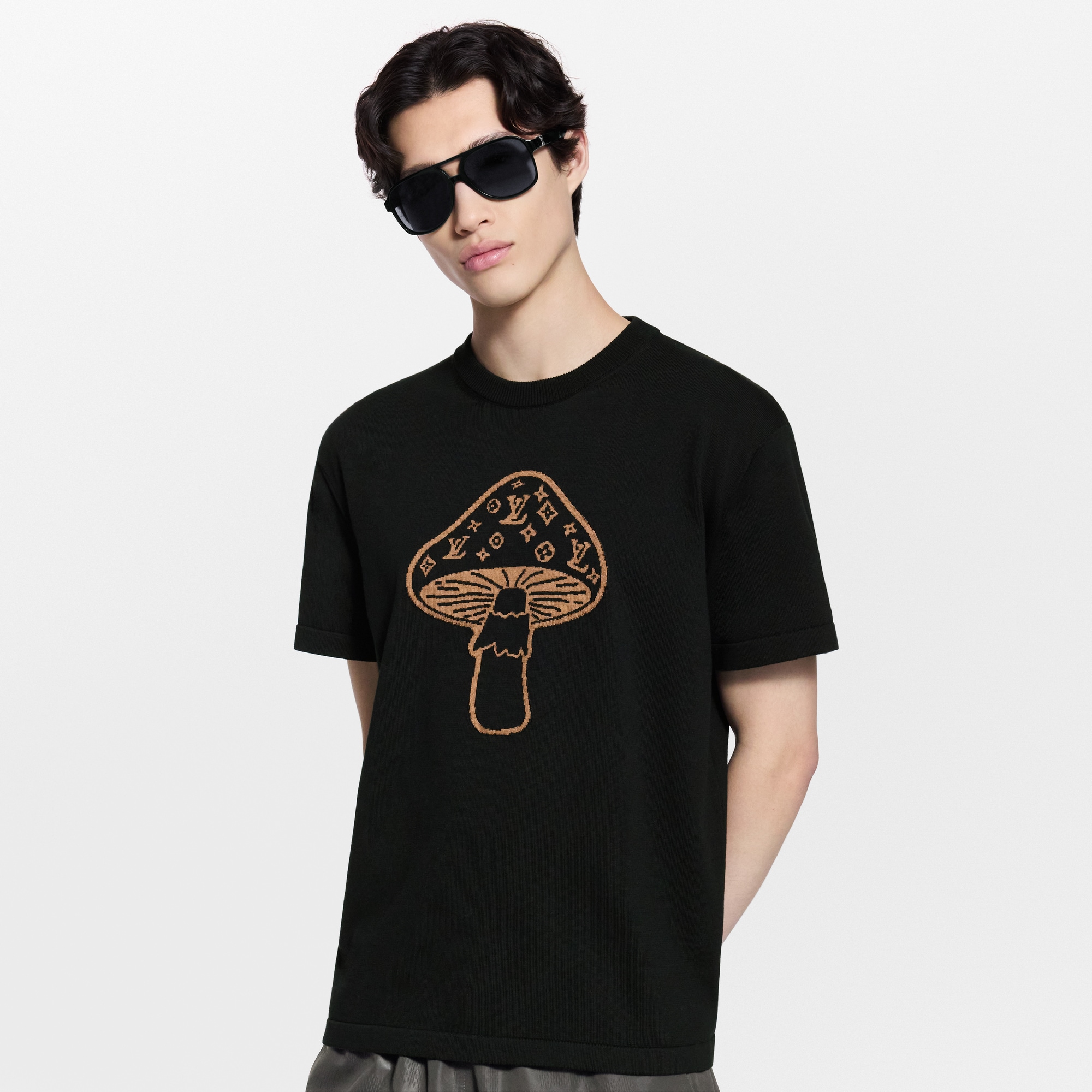 Short-Sleeved Intarsia Crewneck  in Đồ Nam