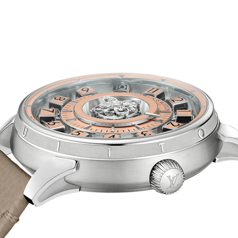 Đồng Hồ Tambour Spin Time Air Flying Tourbillon Automatic 42,5MM in Đồng hồ's Tất cả Đồng hồ } collections by Louis Vuitton (Thu phóng sản phẩm)