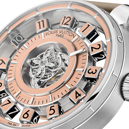 Đồng Hồ Tambour Spin Time Air Flying Tourbillon Automatic 42,5MM in Đồng hồ's Tất cả Đồng hồ } collections by Louis Vuitton (Thu phóng sản phẩm)