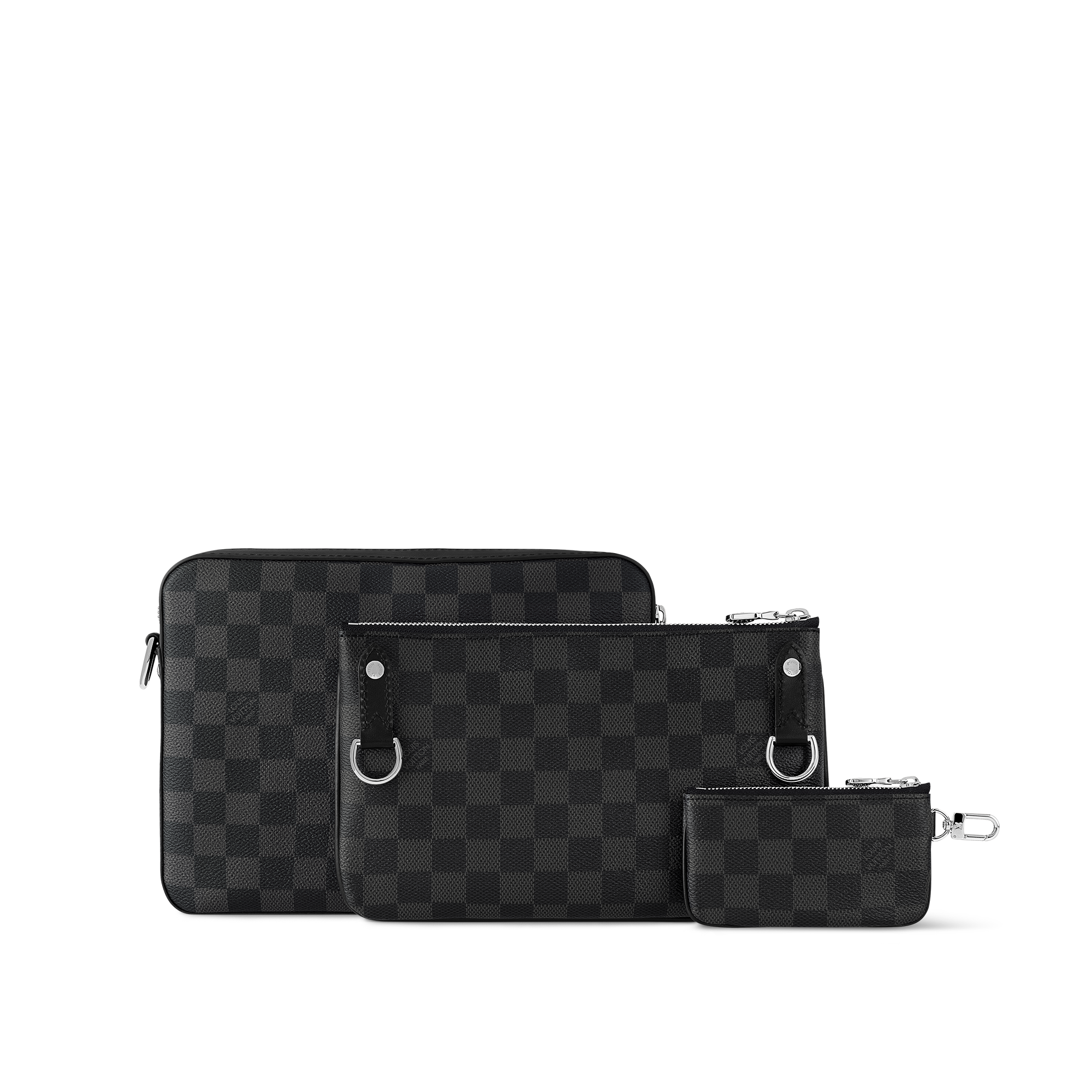Túi Trio Messenger Damier Graphite in Đồ Nam