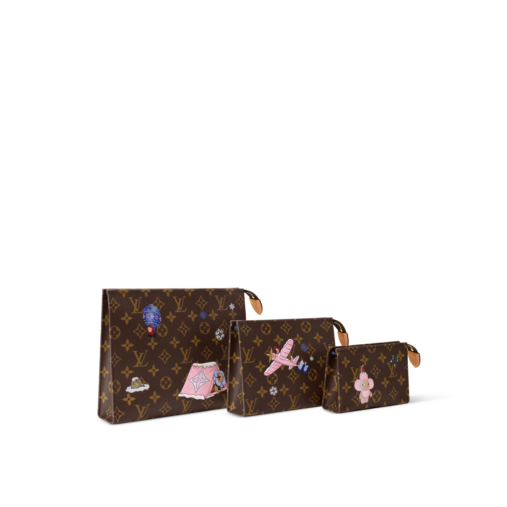 Bộ Túi Trio Toilet Pouch Monogram in Đồ Nữ