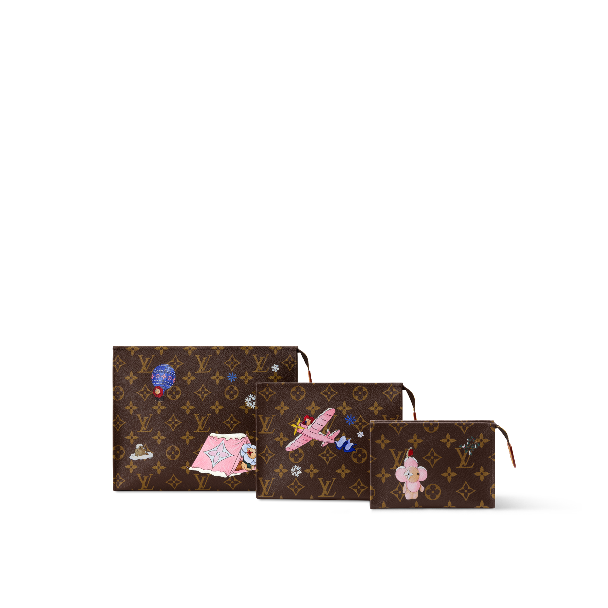 Bộ Túi Trio Toilet Pouch Monogram in Đồ Nữ