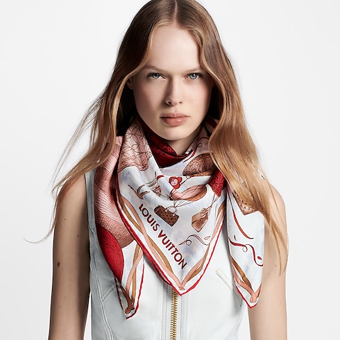 Khăn Lụa Vuông Up And Away 90 . in Đồ Nữ's Phụ kiện Khăn lụa collections by Louis Vuitton (Thu phóng sản phẩm)