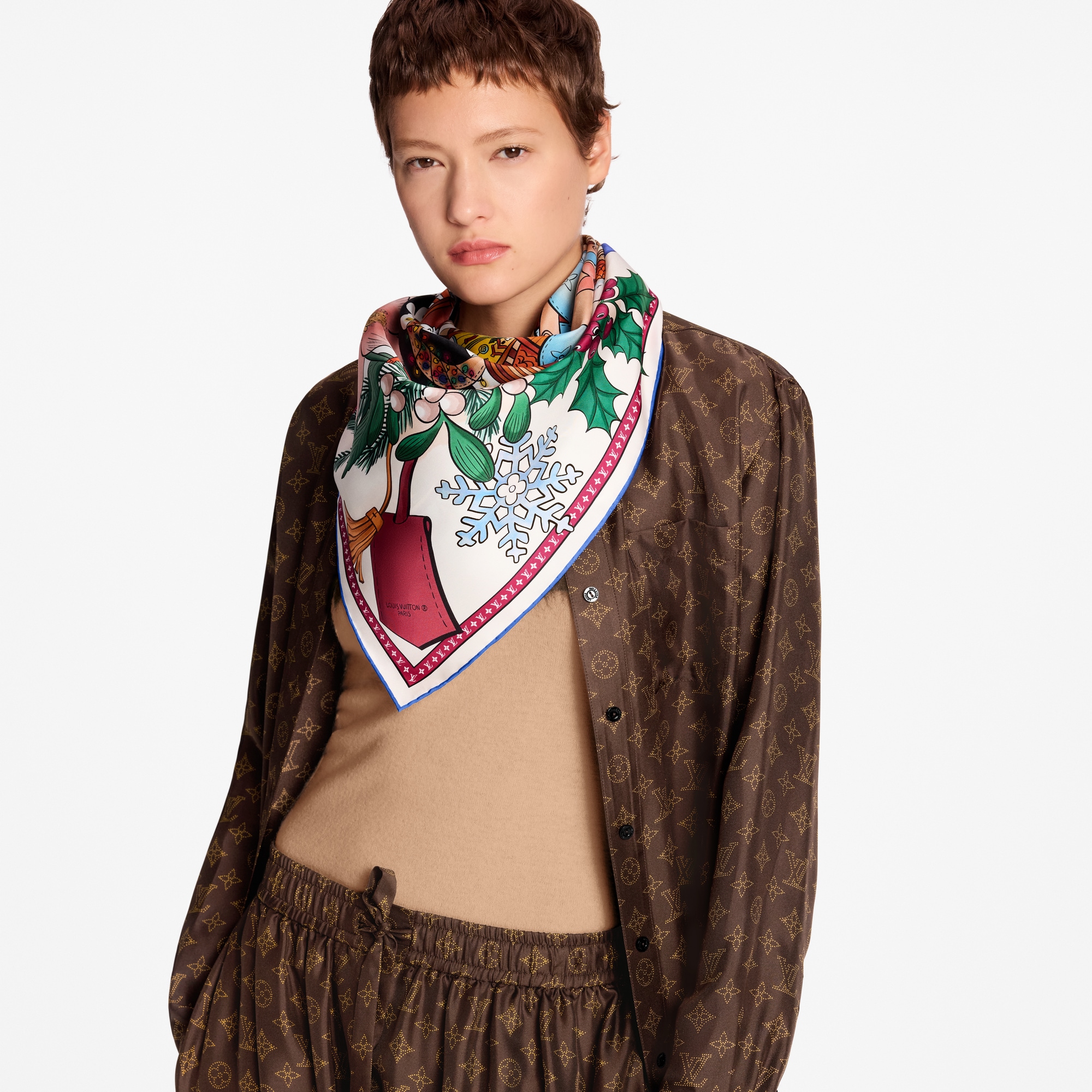 Khăn Lụa Vuông Vivienne Winter Celebration 90 . in Đồ Nữ